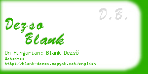 dezso blank business card