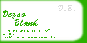 dezso blank business card